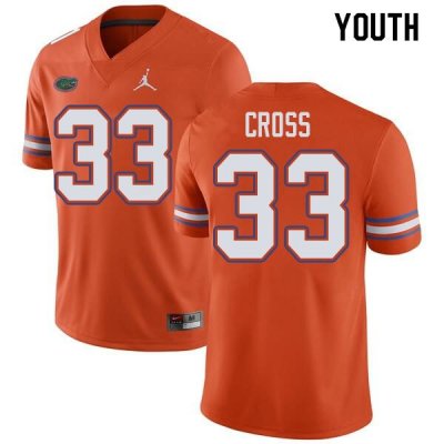 Youth Florida Gators #33 Daniel Cross NCAA Jordan Brand Orange Authentic Stitched College Football Jersey IVG4062UV